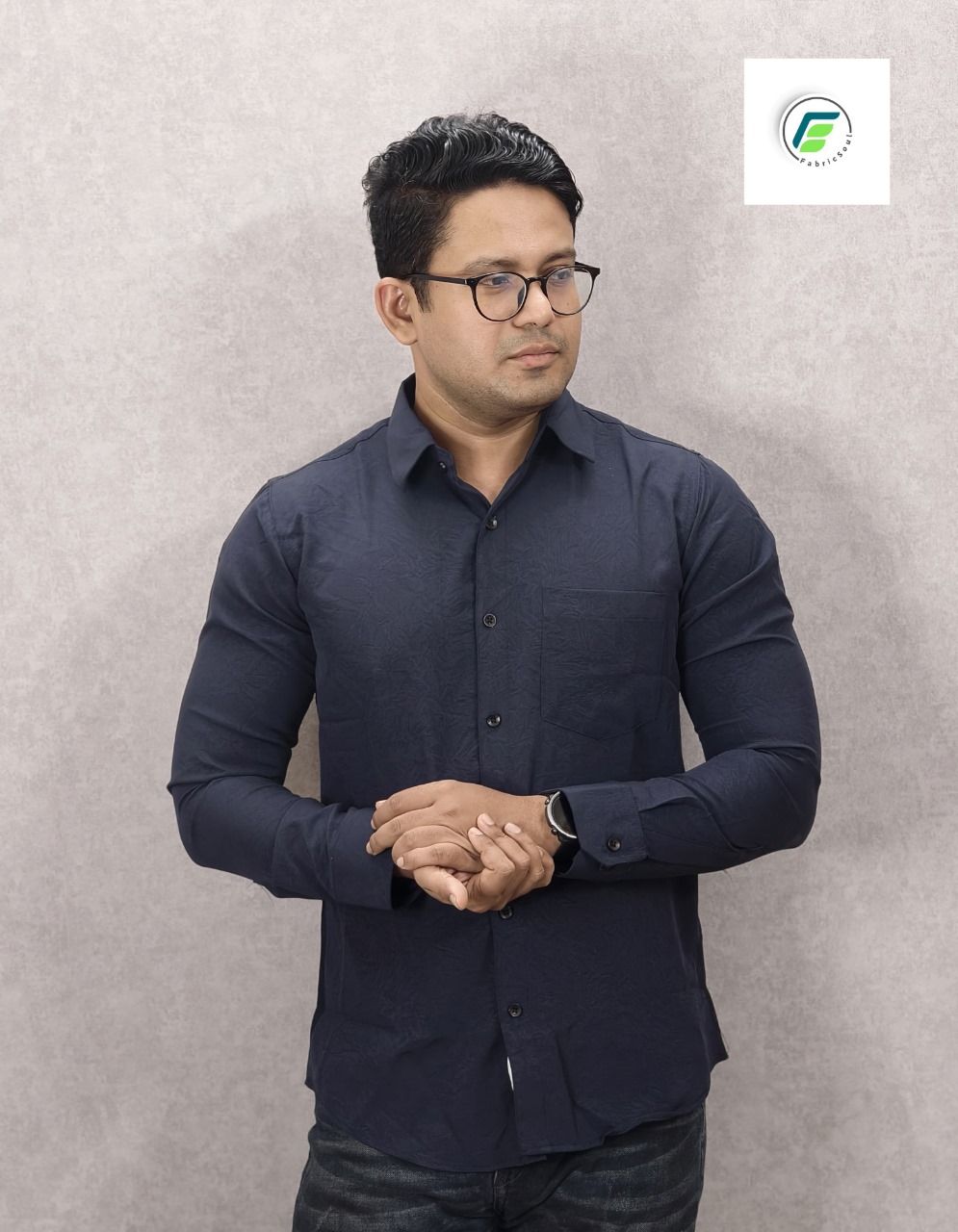Men's black formal shirt